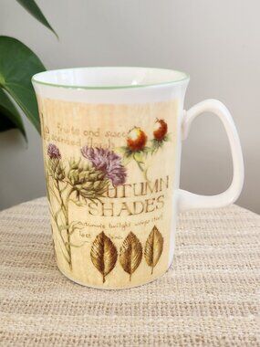 Vintage Rose of England Autumn Shades Thistle Berries bone China mug England